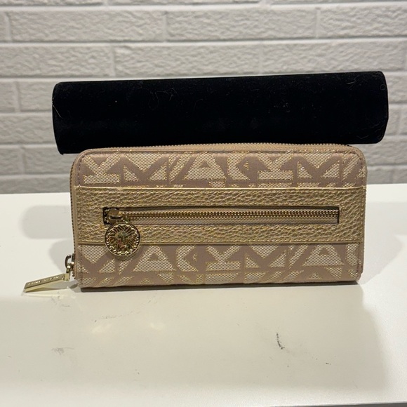 Anne Klein Handbags - Anne Klein Beige and Gold Wallet